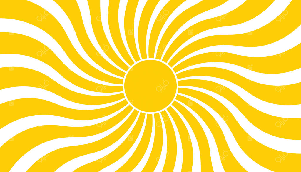 نماد خورشید مینیمال با اشعه‌های موج‌دار ضخیم.