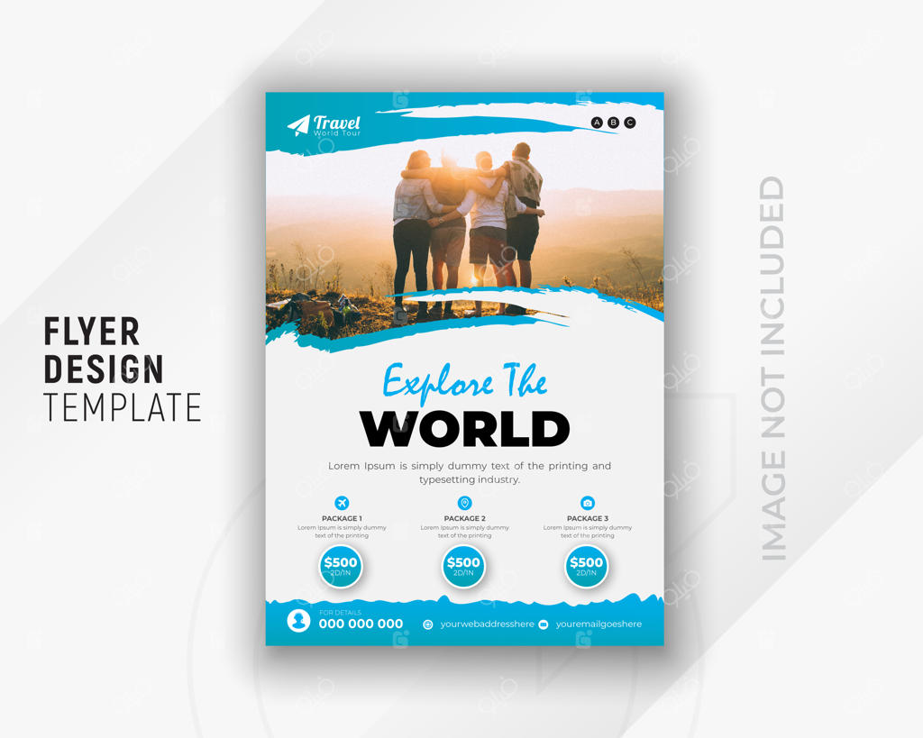 قالب طراحی پست شبکه اجتماعی و تراکت آژانس مسافرتی