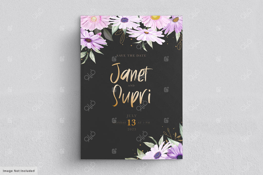 ست کارت عروسی با طرح گل نرم داوودی