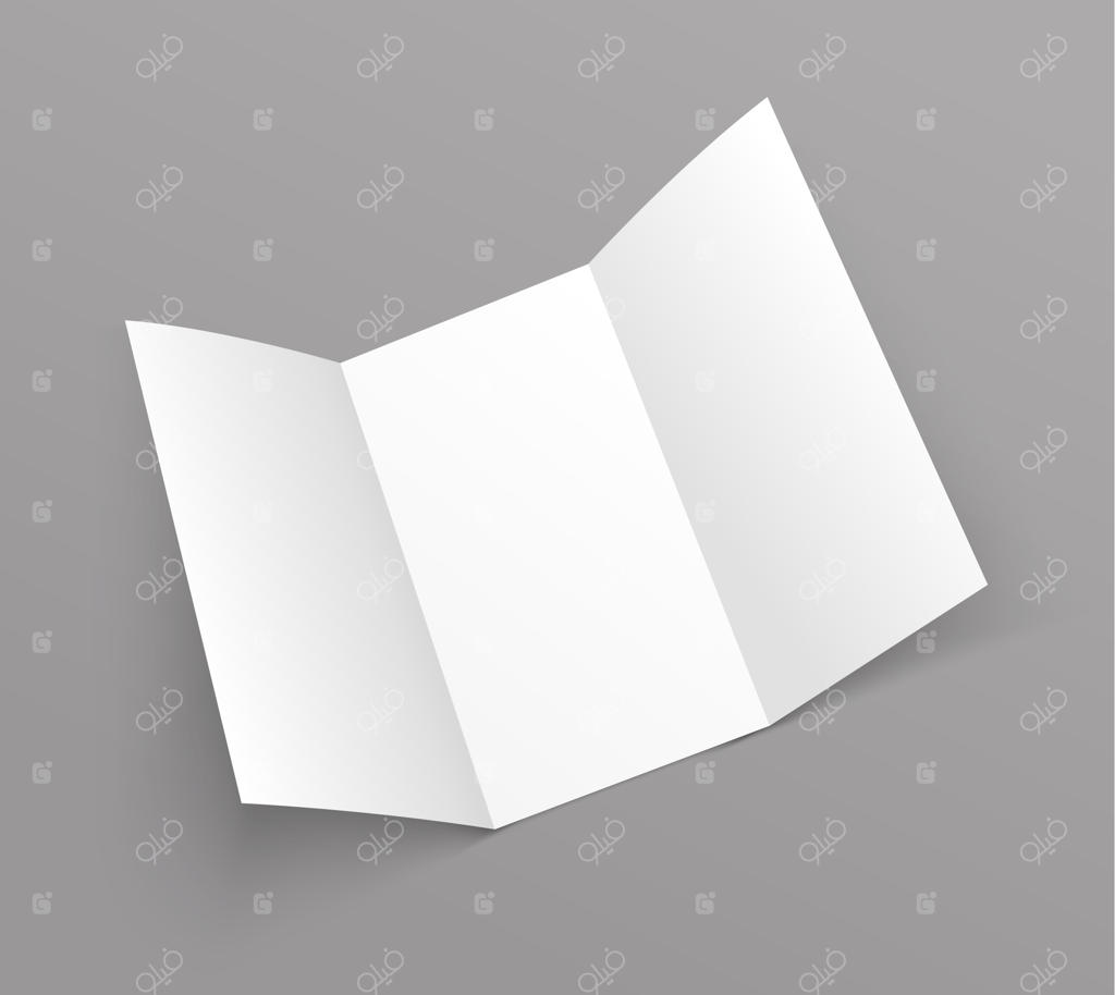 موکاپ بروشور و لیفلت سه‌لت خام؛ قالب منو و تراکت کاغذی تاشو