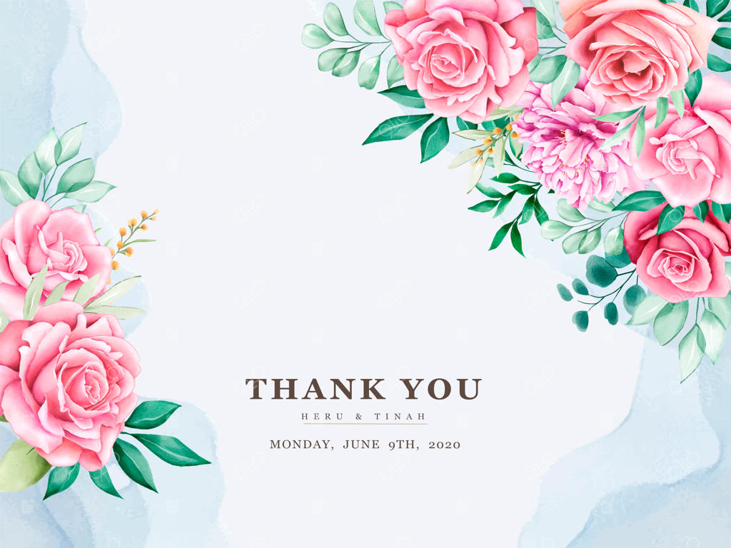 کارت دعوت عروسی زیبا با حلقه گل آبرنگی