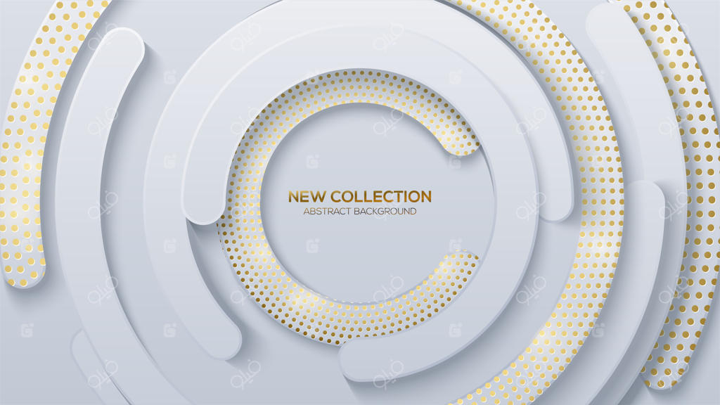 پس‌زمینه انتزاعی با خطوط دایره‌ای سفید، همراه با سایه و افکت هاف‌تون