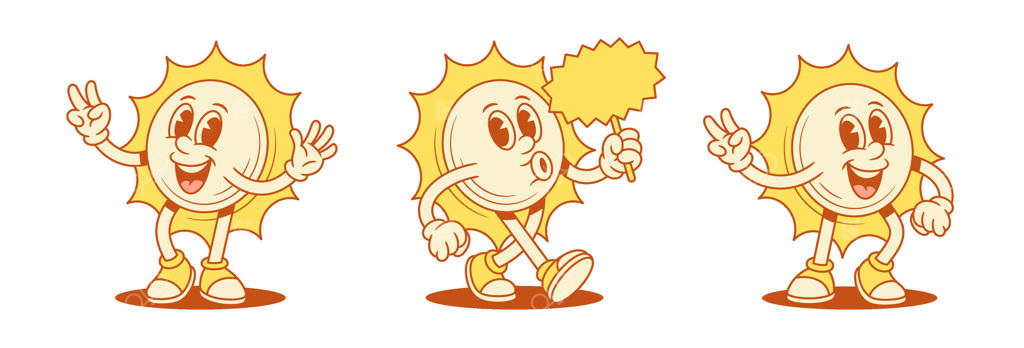 شخصیت‌های کارتونی شاد خورشید در