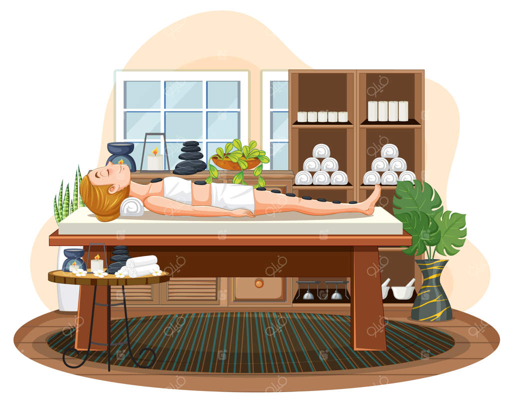 ماساژ سنگ داغ برای خانم