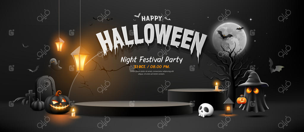 به جشنواره شب جشن هالووین خوش بپیوندید در ۳۱ اکتبر Pro Vector