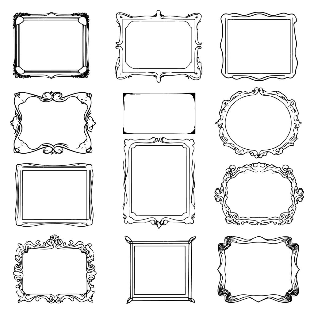 مجموعه وکتور قاب‌های مستطیلی تزئینی و خوشنویسی شیک