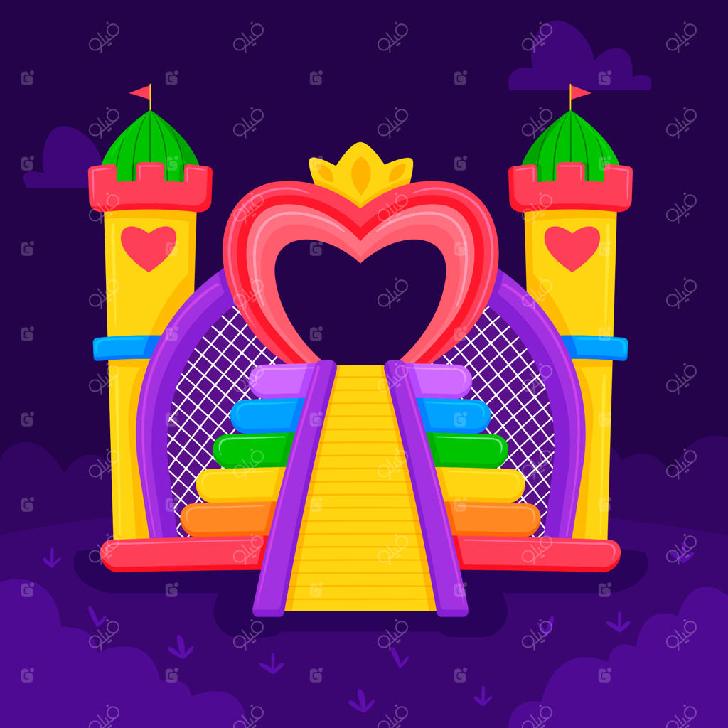 تصویرسازی بادی‌خانه با دست کشیده شده