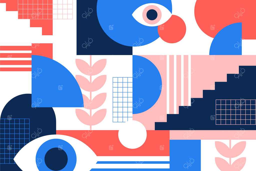 اشکال هندسی انتزاعی در طراحی تخت