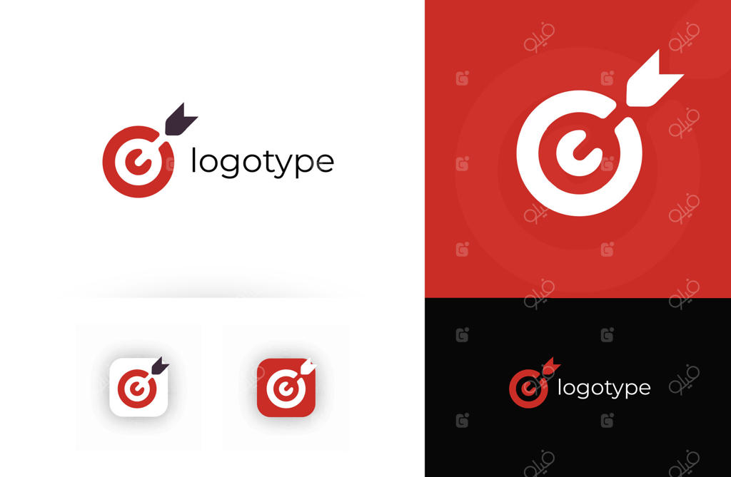 لوگوی هدف با فلش در مرکز، نمادی از دقت، موفقیت و دستیابی به اهداف. ایده‌آل برای بازاریابی، استراتژی کسب‌وکار، مشاوره، برندینگ و مربیگری رهبری. مفهوم لوگو