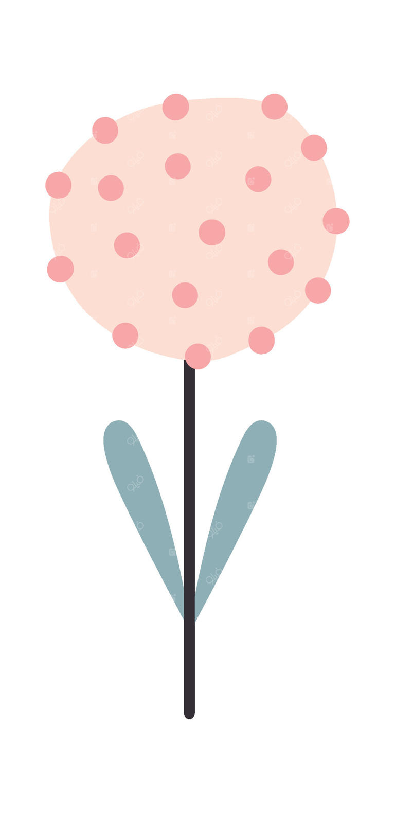 گل انتزاعی با شکوفه‌های خال‌خالی