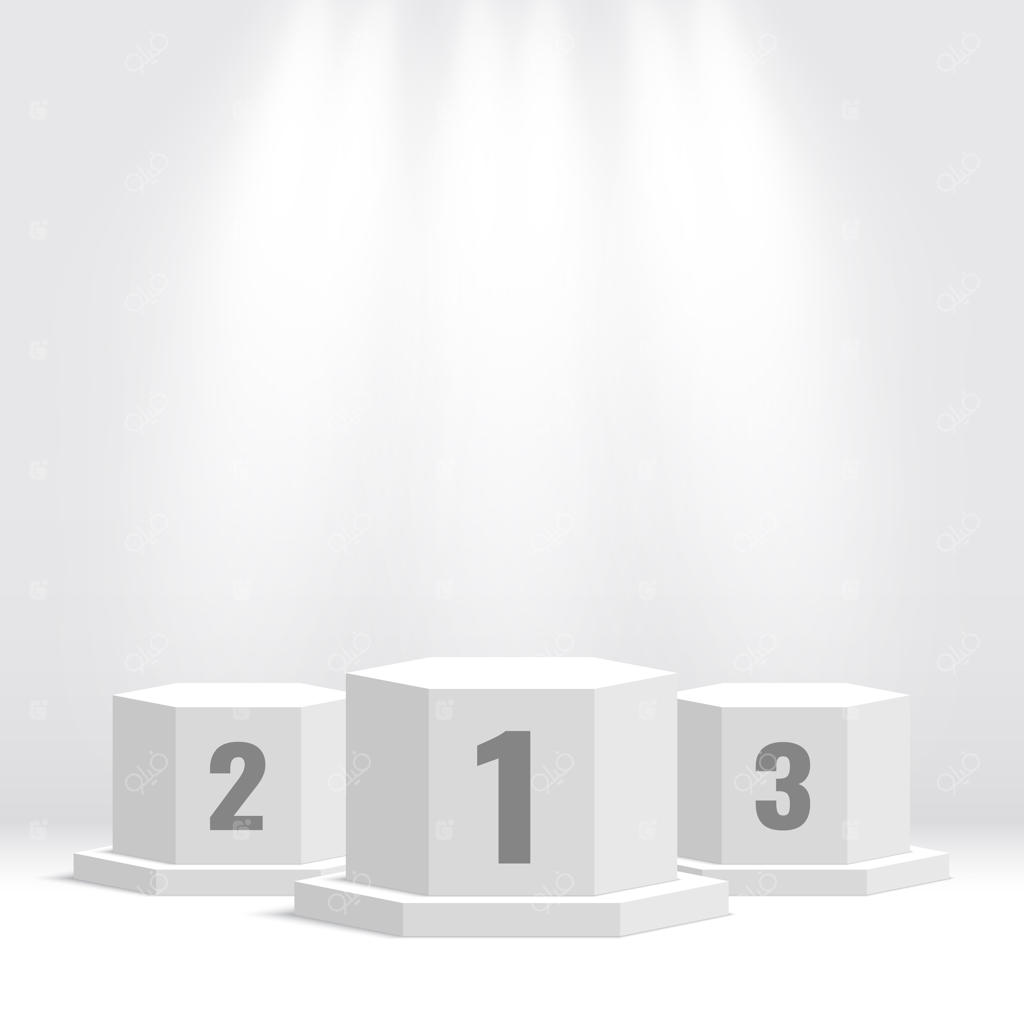 سکوی سفید برندگان. پایه. تصویرسازی.