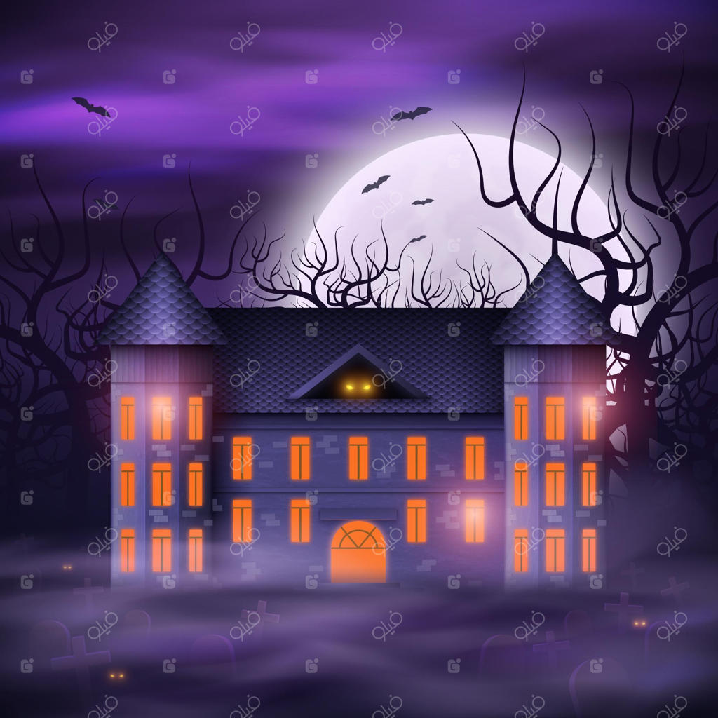 تصویرسازی واقعی از یک خانه هالووینی