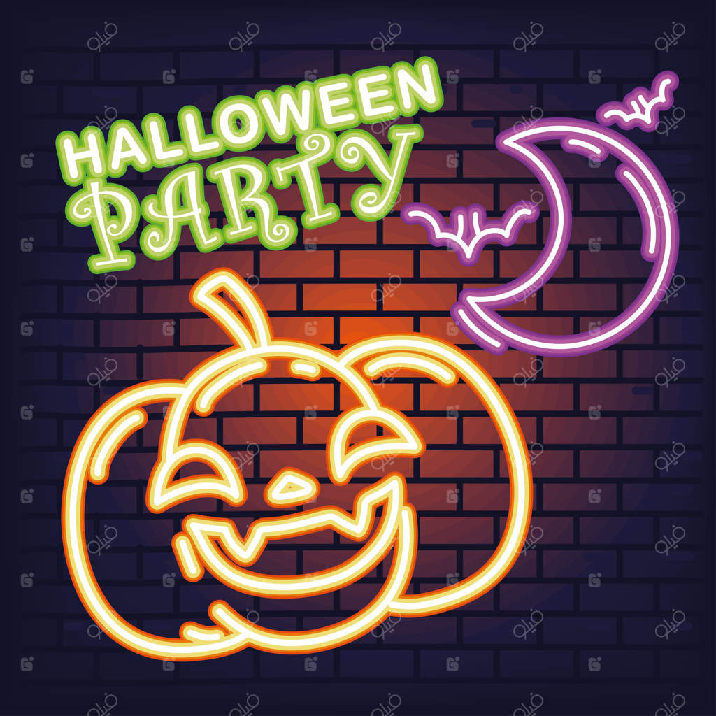 مهمانی هالووین با نور نئون