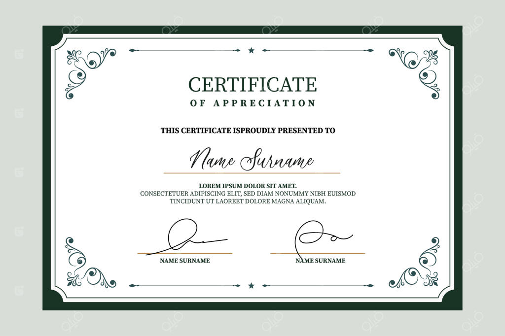 طراحی قالب حرفه‌ای و قابل چاپ لوح تقدیر