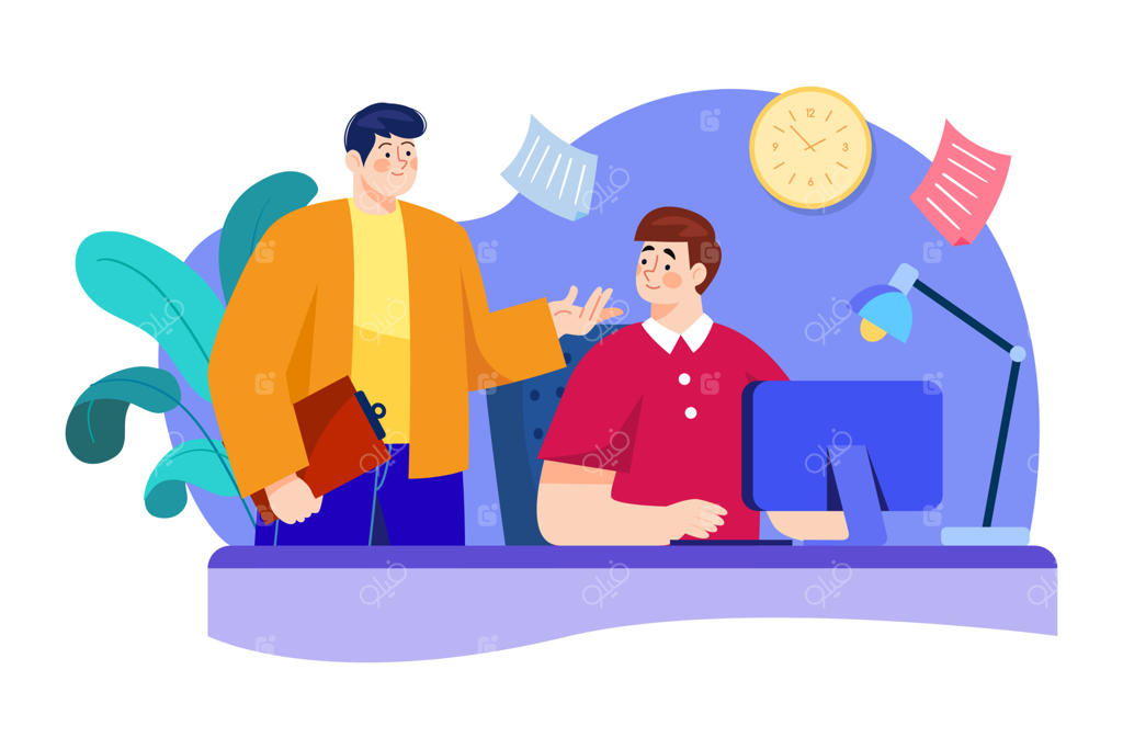 کارمند مشغول کار در محیط اداری