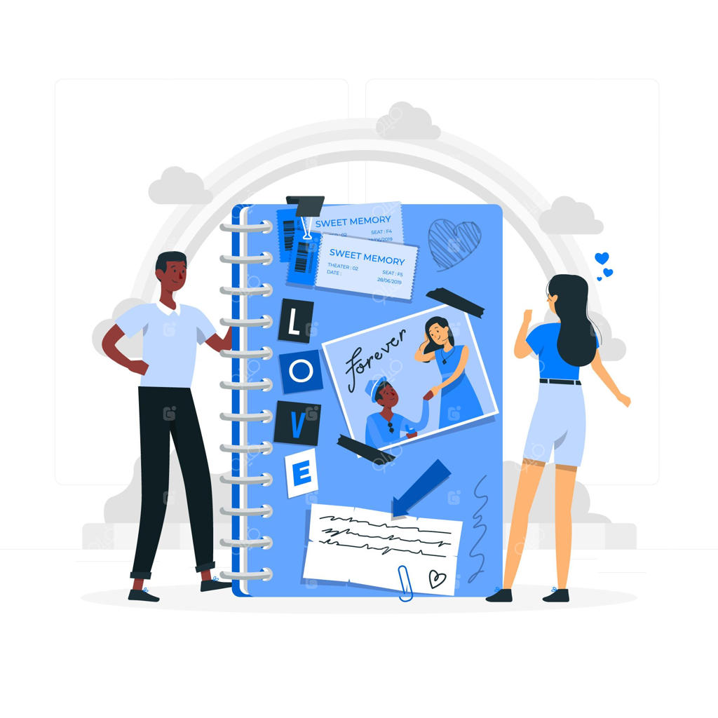 تصویرسازی مفهوم اسکرپ‌بوکینگ