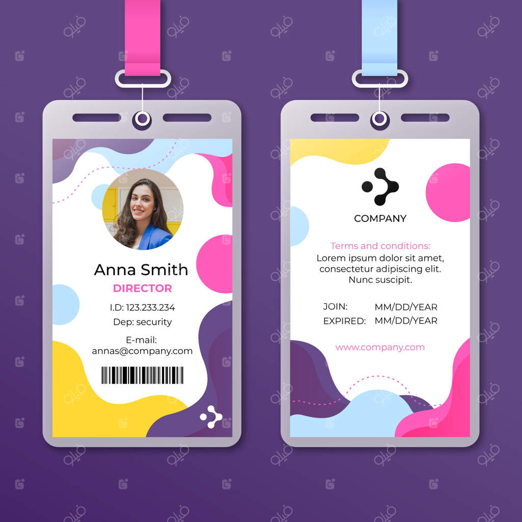 قالب کارت شناسایی انتزاعی با عکس