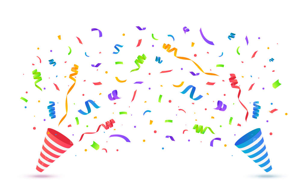 ترقه جشن با کاغذ رنگی