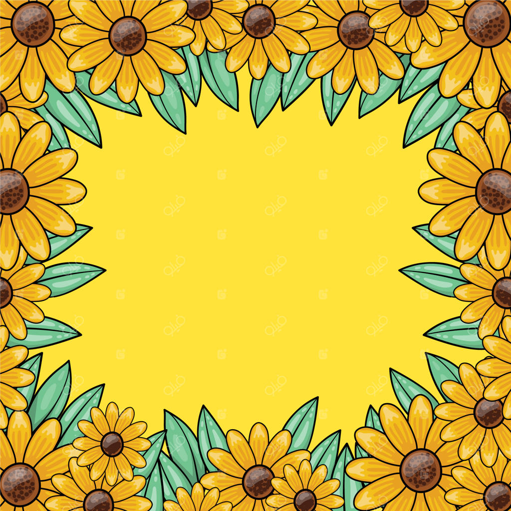 حاشیه دستی گل آفتابگردان