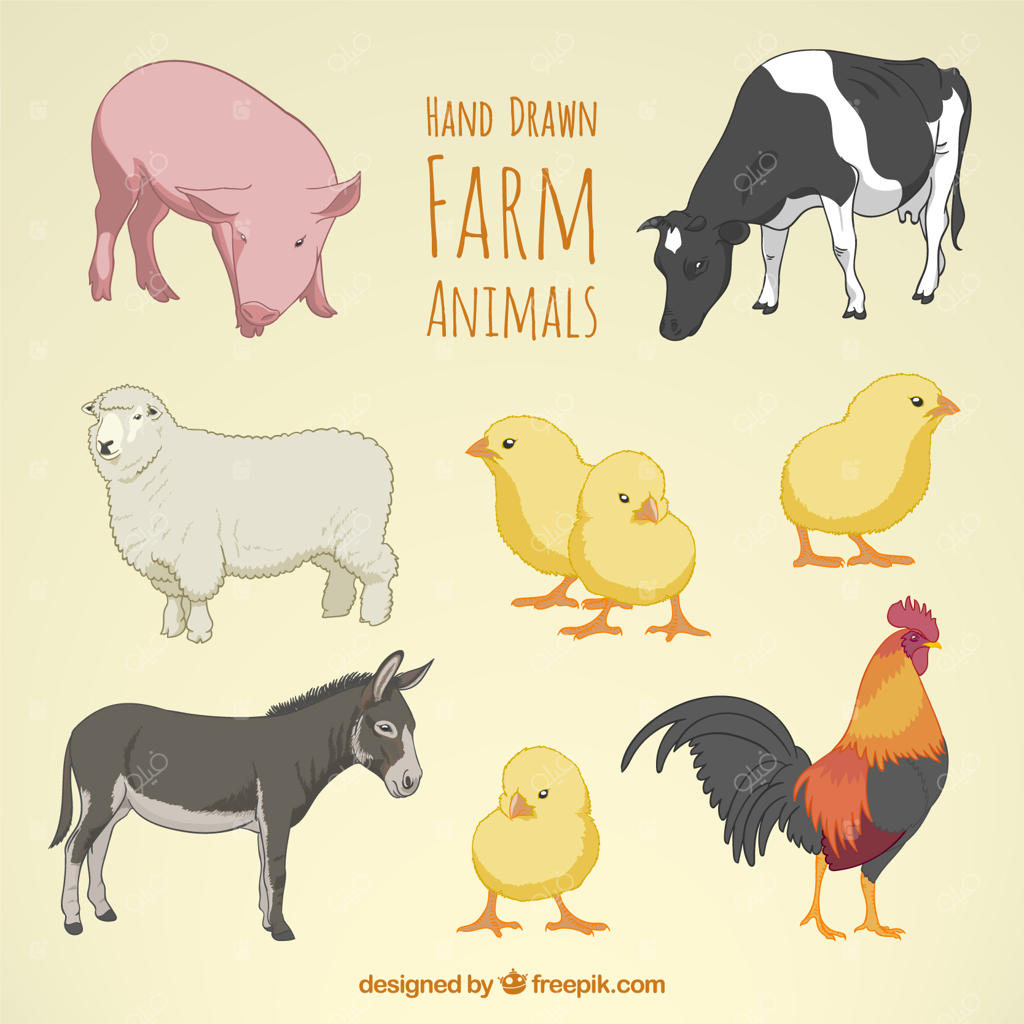 طرح دستی حیوانات مزرعه