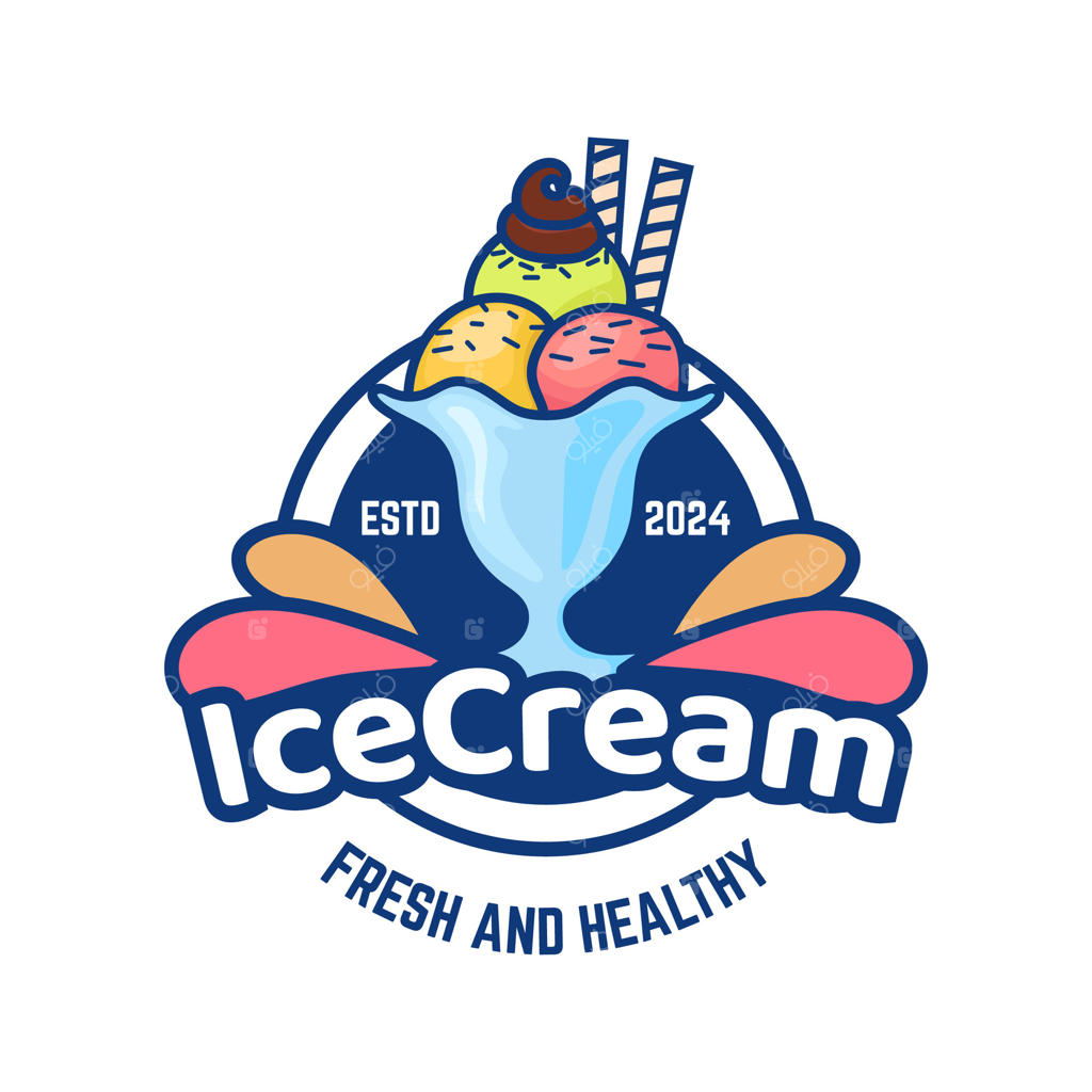 طراحی لوگوی بستنی: نشان‌ها و برچسب‌های لوگوی فروشگاه بستنی و علائم جلاتریا.