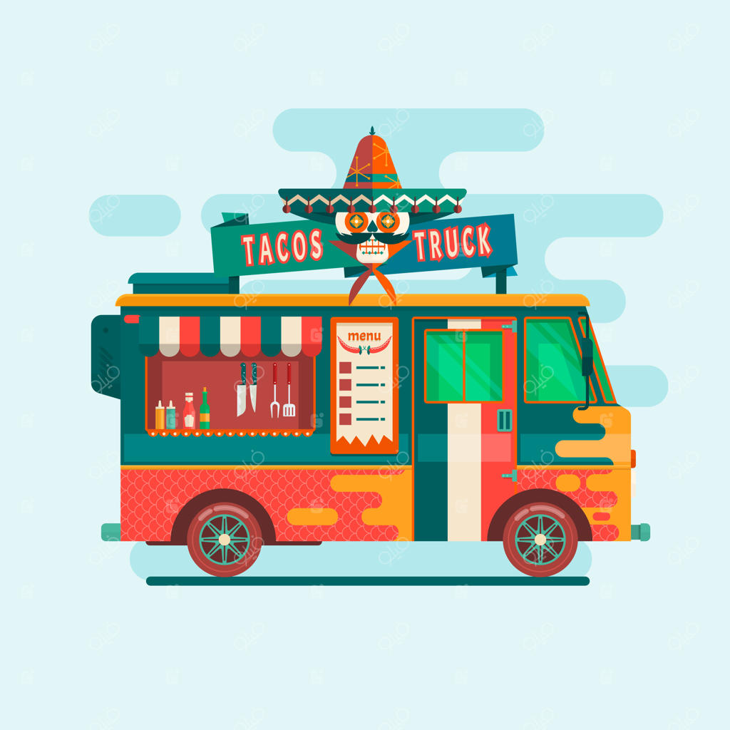منوی جشنواره غذای کامیونی: ایده‌های مفهومی وکتور از غذاهای خیابانی