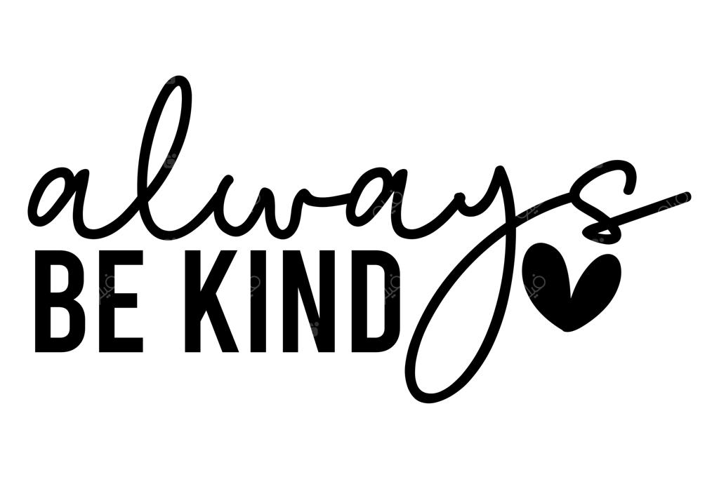 پیام مثبت همیشه مهربان باش با طرح قلب