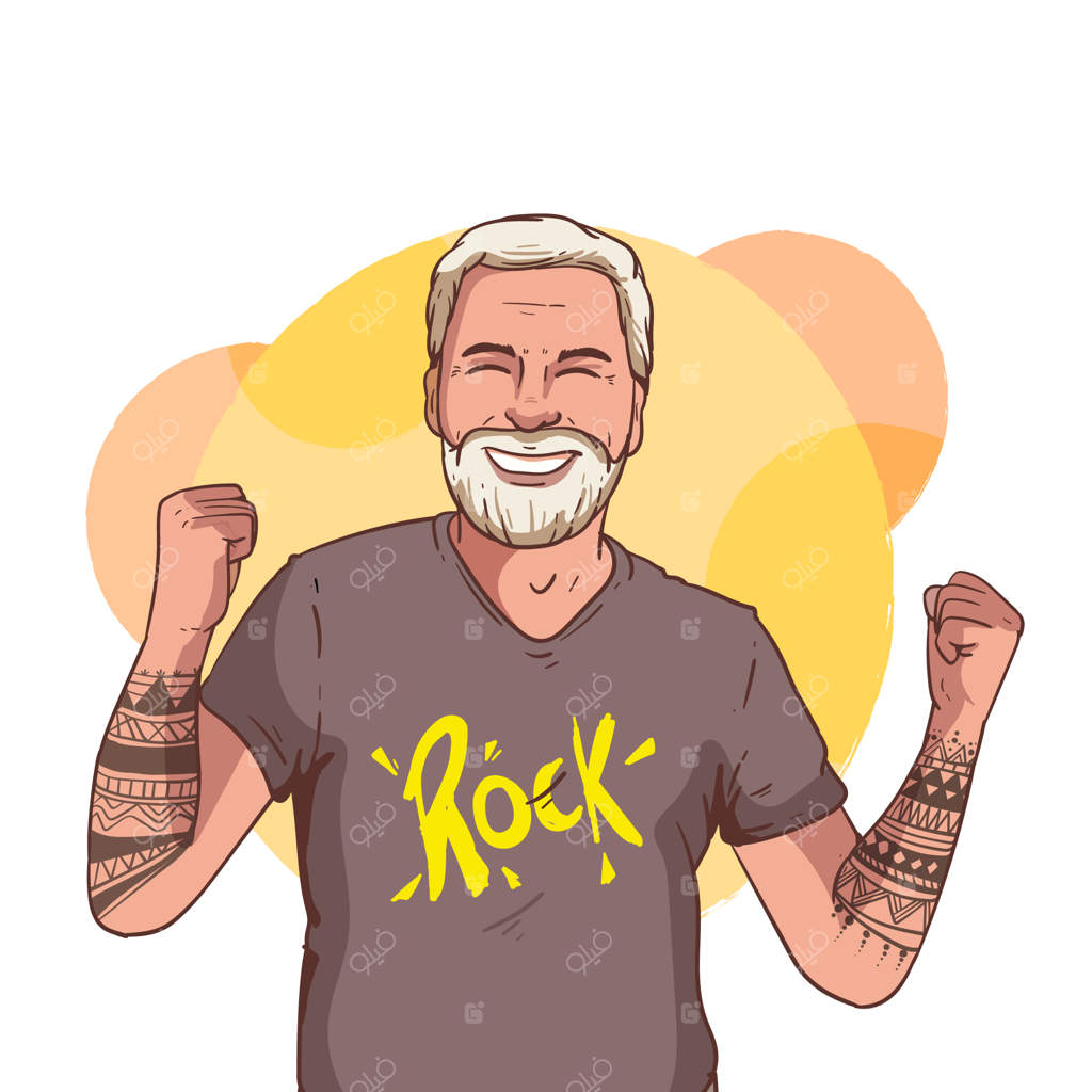 تصویر دست‌کشیده سالمندان با تتو