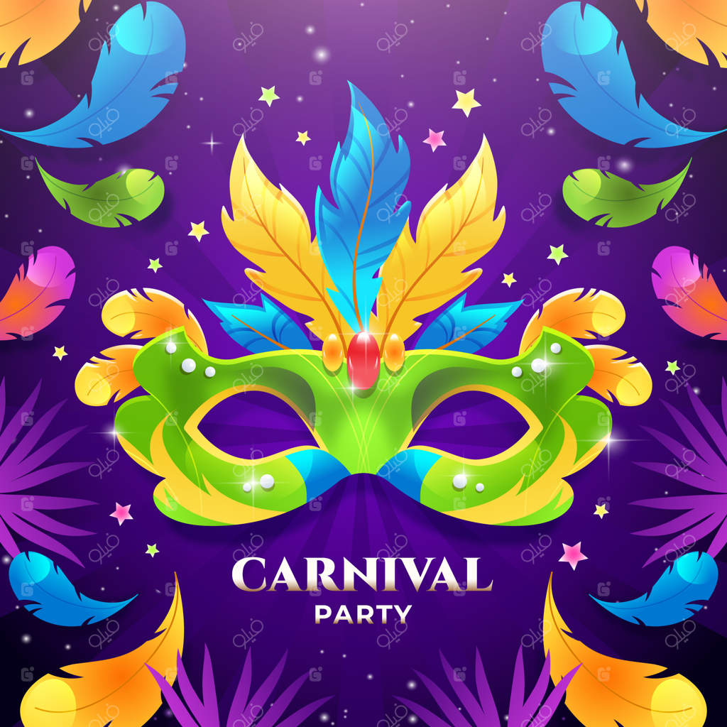 تصویرسازی کارناوال با رنگ‌های گرادیانی