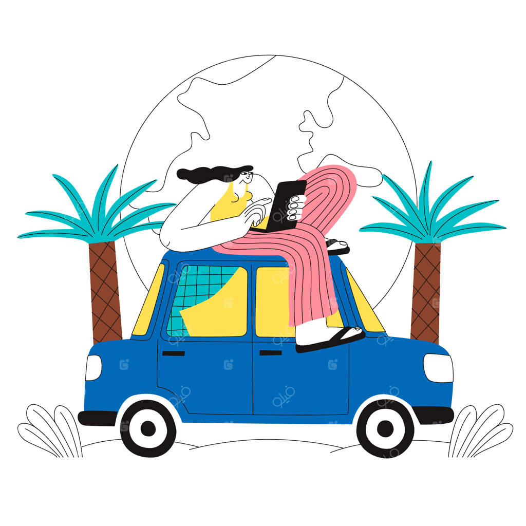 تصویر کشیده شده دستی از یک دیجیتال نومد