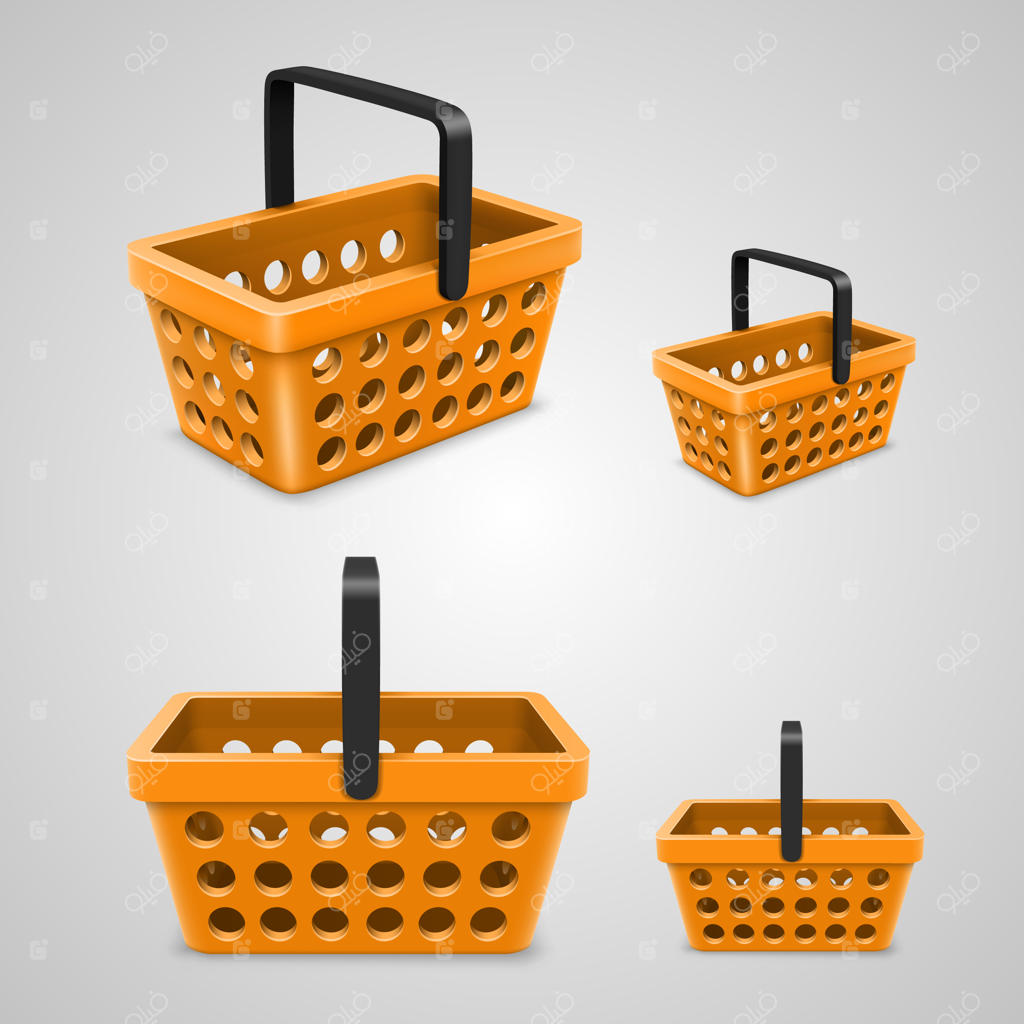 تصویر وکتور کیف خرید نارنجی با سوراخ‌های دایره‌ای