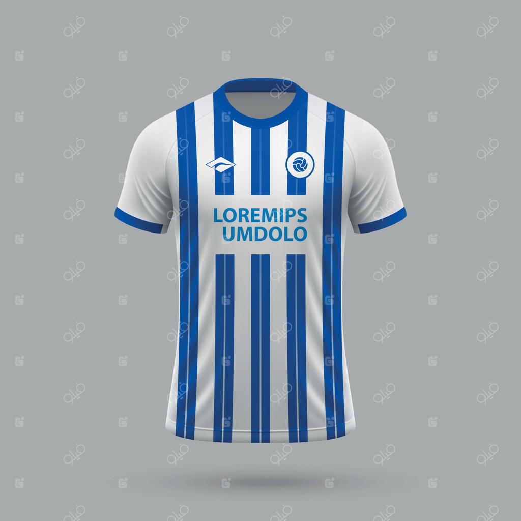 طرح سه بعدی و واقع‌گرایانه پیراهن فوتبال به سبک برایتون، قالب لباس فوتبال ۲۰۲۴