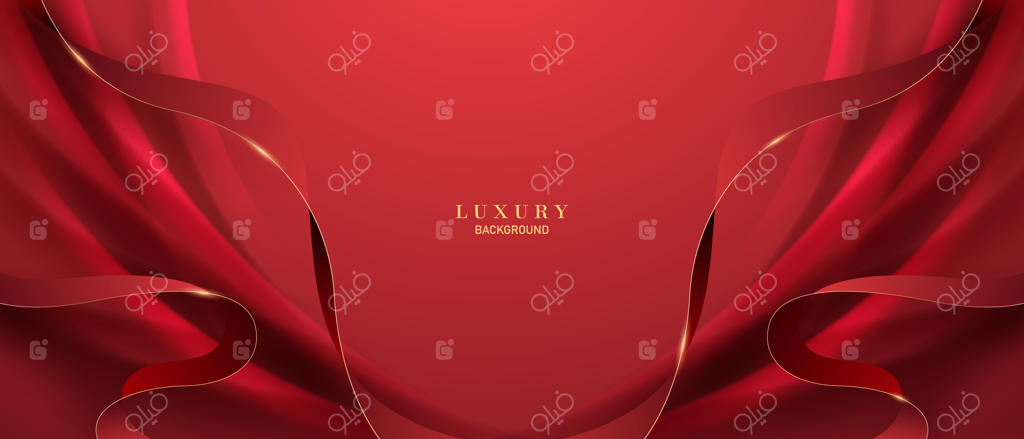 پس‌زمینه لوکس و مدرن قرمز و طلایی با طراحی خلاقانه وکتور انتزاعی