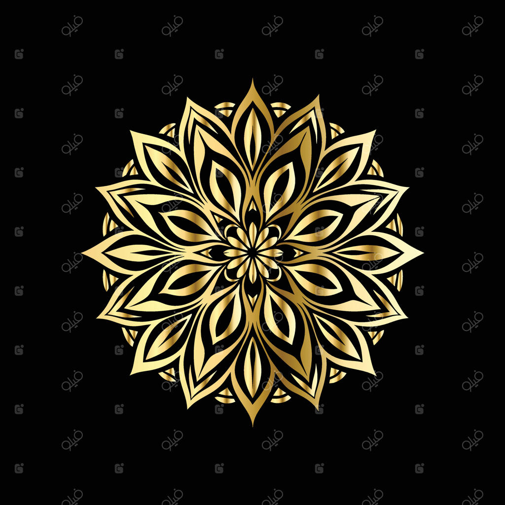 طراحی ماندالای طلایی و شیک برای دکوراسیون داخلی - فایل وکتور حرفه‌ای