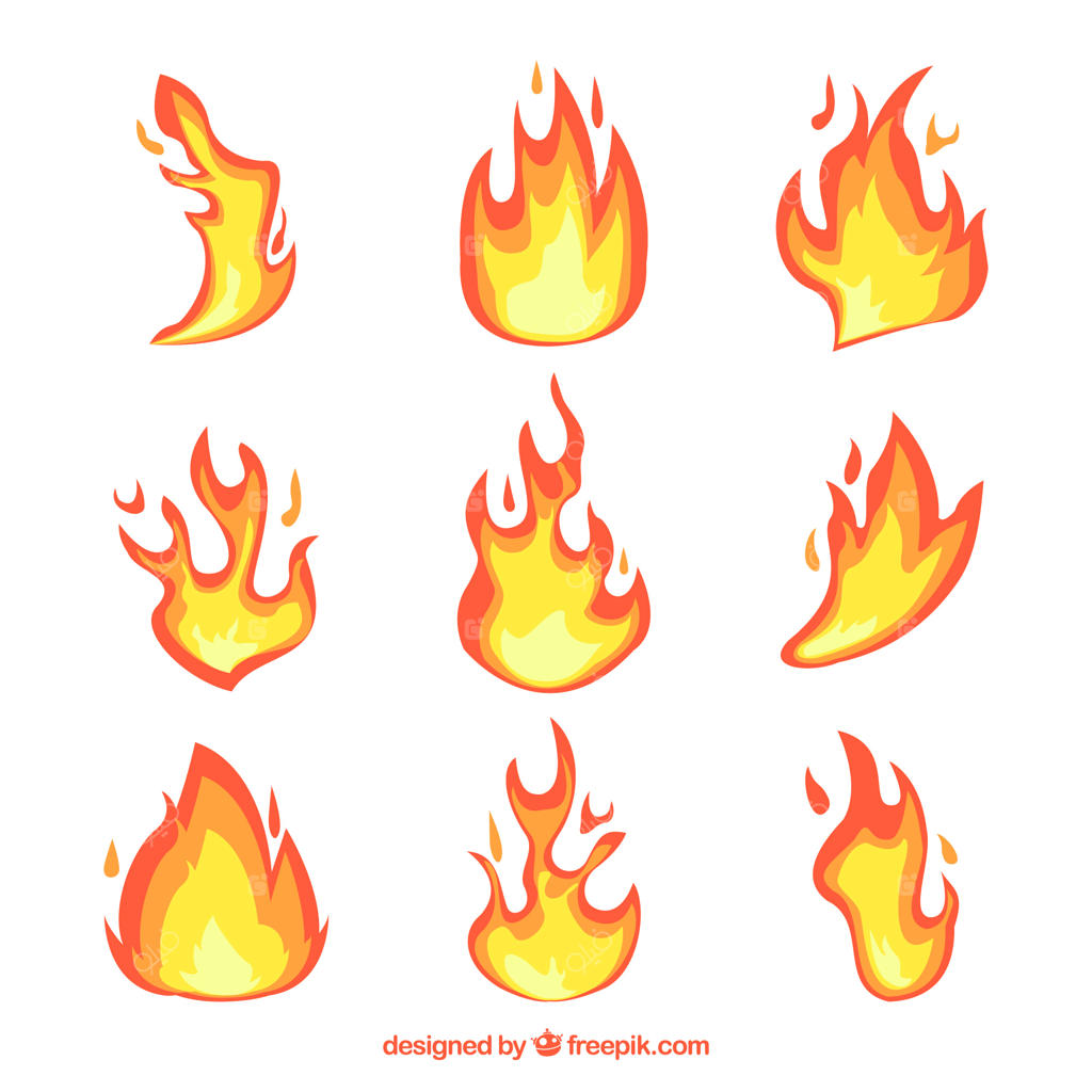 شعله‌های شگفت‌انگیز با طیف رنگی نارنجی و زرد