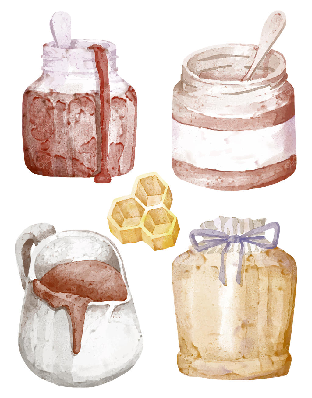 مجموعة نوشیدنی‌های خنک برای منوی کافه‌ و رستوران در لیوان‌های شیشه‌ای و پلاستیکی