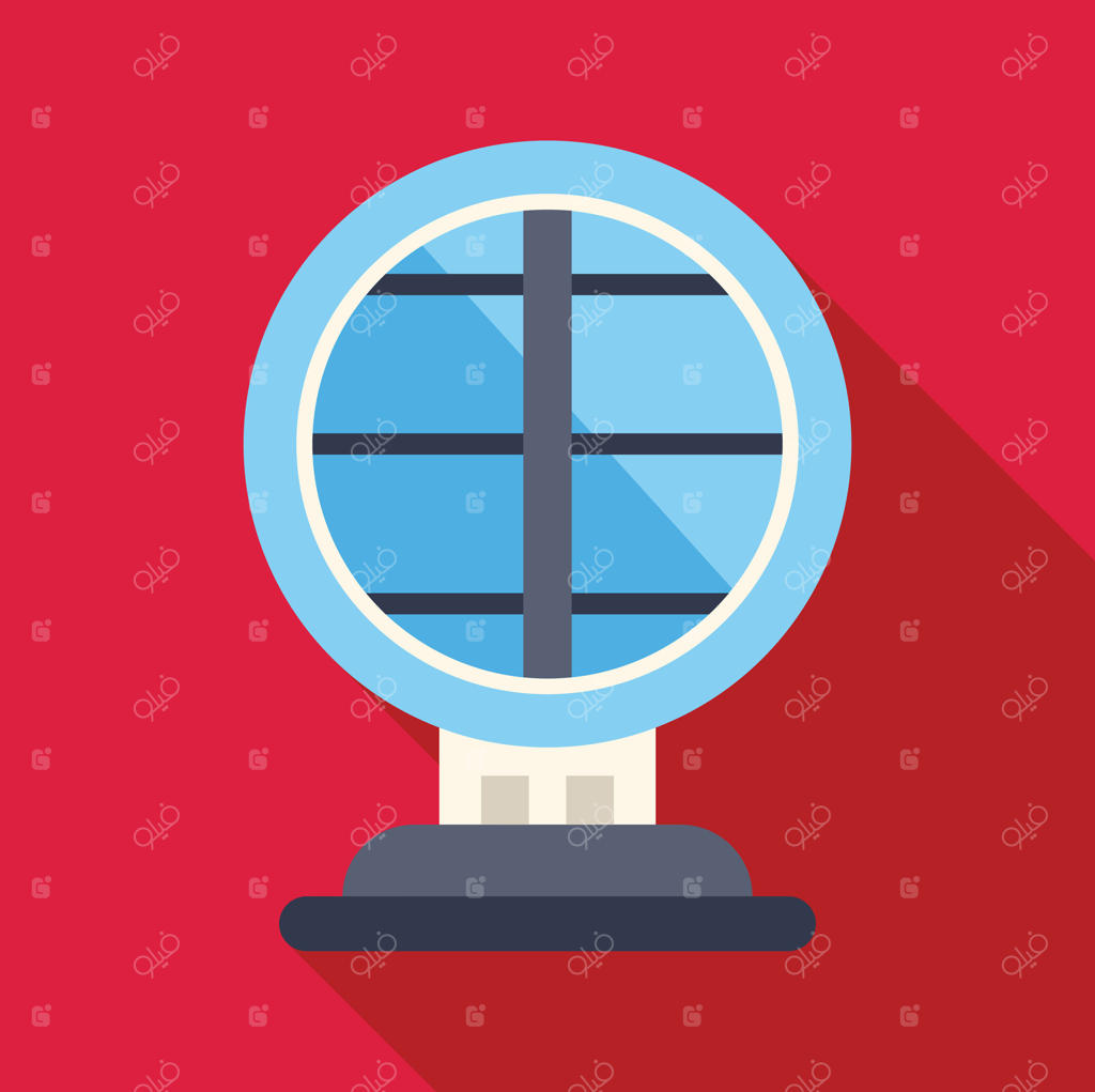 پنل خورشیدی گرد با تولید انرژی سبز بر روی پس‌زمینه قرمز