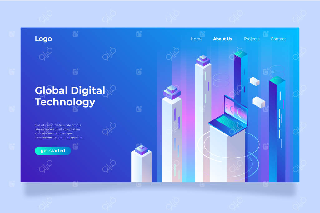 قالب صفحه فرود با مفهوم فناوری