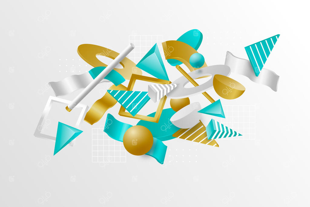 پس‌زمینه هندسی سه‌بعدی گرادینت