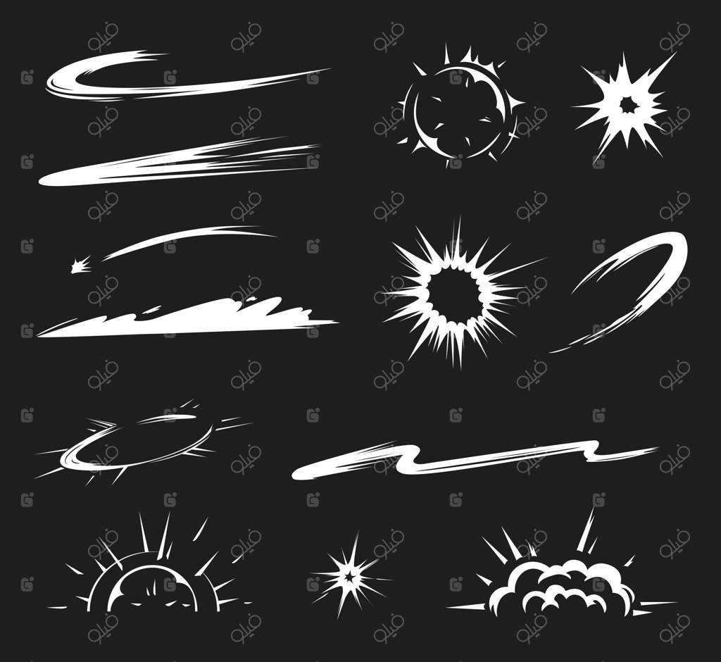 انفجار انرژی کمیک: ردپای حرکات دینامیک، ضربه و برخورد با گرد و غبار سفید برای بازی