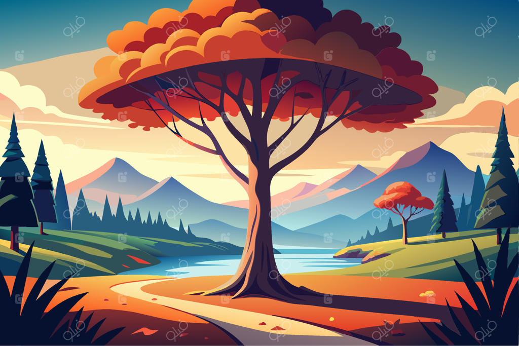 تصویری از یک درخت در میان یک دشت