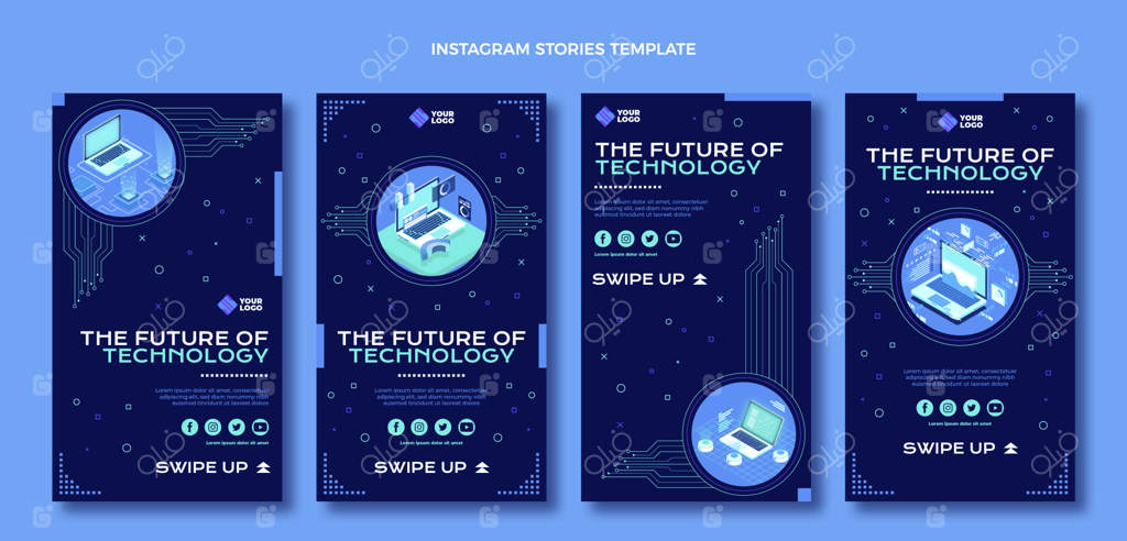 داستان‌های اینستاگرام با طراحی تخت و مینیمال فناوری