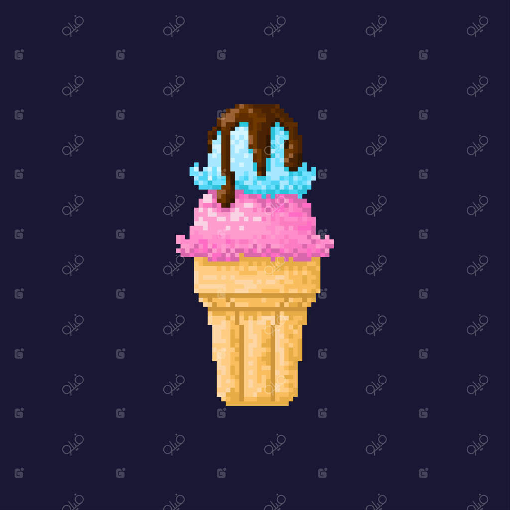 بستنی بری در فنجان وافل - جدا شده روی پس‌زمینه تاریک