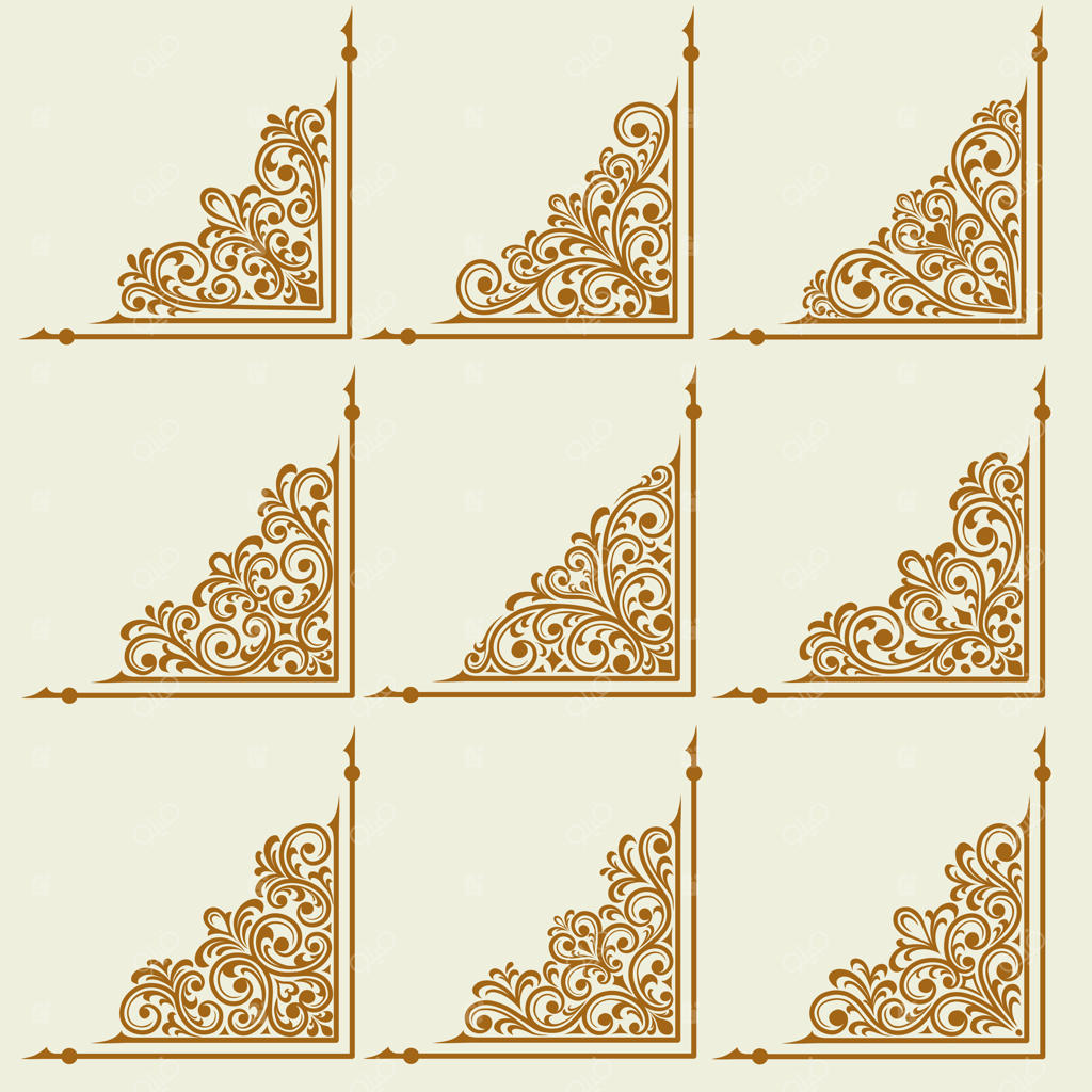 طرح تزیینی گوشه‌های زیبا و شکیل
