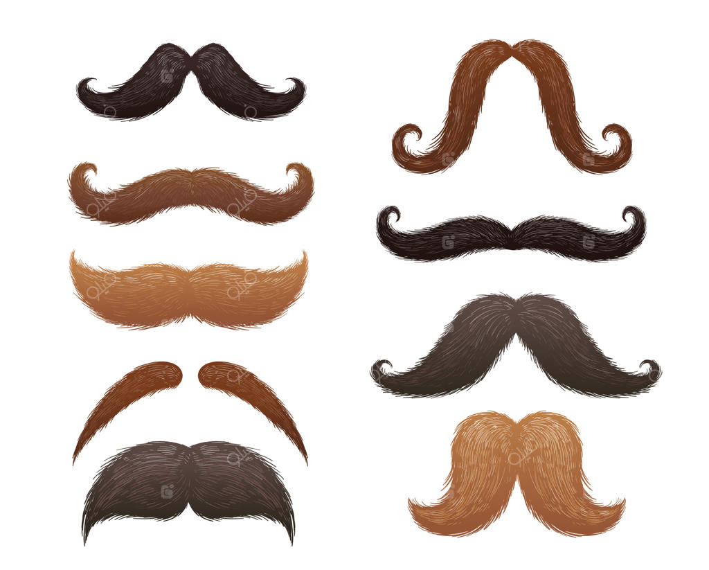 انواع مدل‌های قدیمی سبیل: شکل‌های کلاسیک سبیل برای مردان هیپستر و طراحی سلمانی جنتلمن. مجموعه‌ای از طرح‌های اکسسوری ماسک.