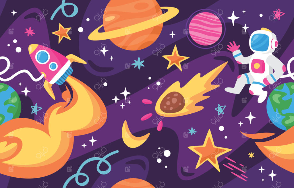 پس‌زمینه با پترن بی‌وقفه ستاره‌های رنگارنگ