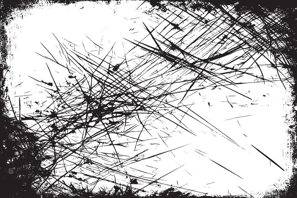 بافت پر جنب و جوش و خشن با خط و خش‌های شلوغ و لکه‌های جوهر. مناسب برای لایه‌گذاری، پوسترها، جلدها و ویرایش‌ها.