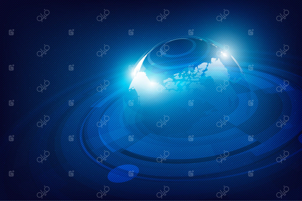 پس‌زمینه انتزاعی فناوری سایبری آینده‌نگر با کره‌زمین - تصویر برداری پس‌زمینه انتزاعی سیاره زمین (EPS10)