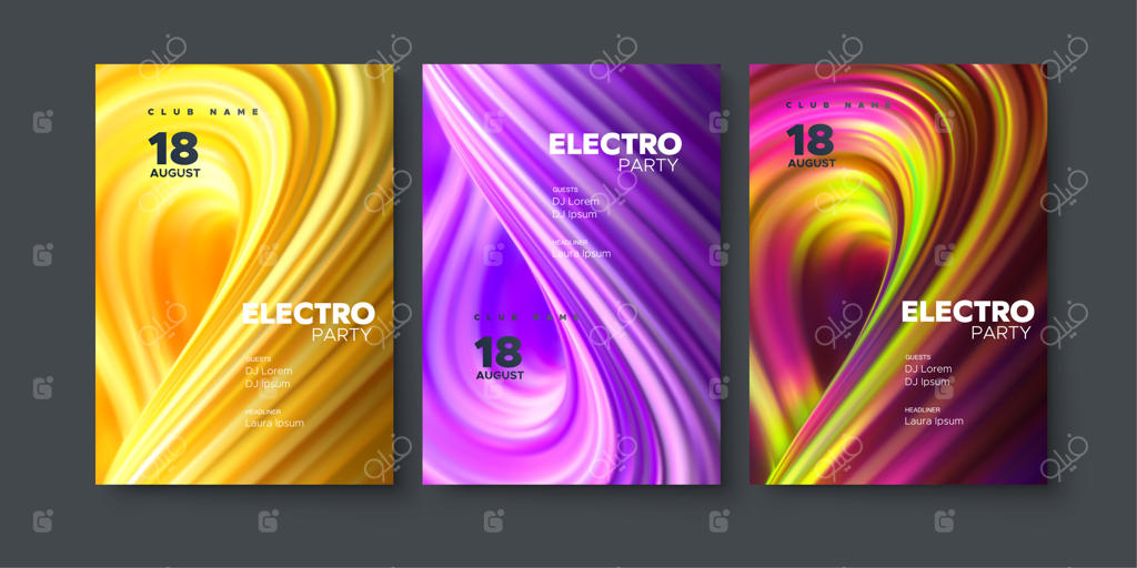 مجموعه پوستر تبلیغاتی جشنواره موسیقی الکترونیک