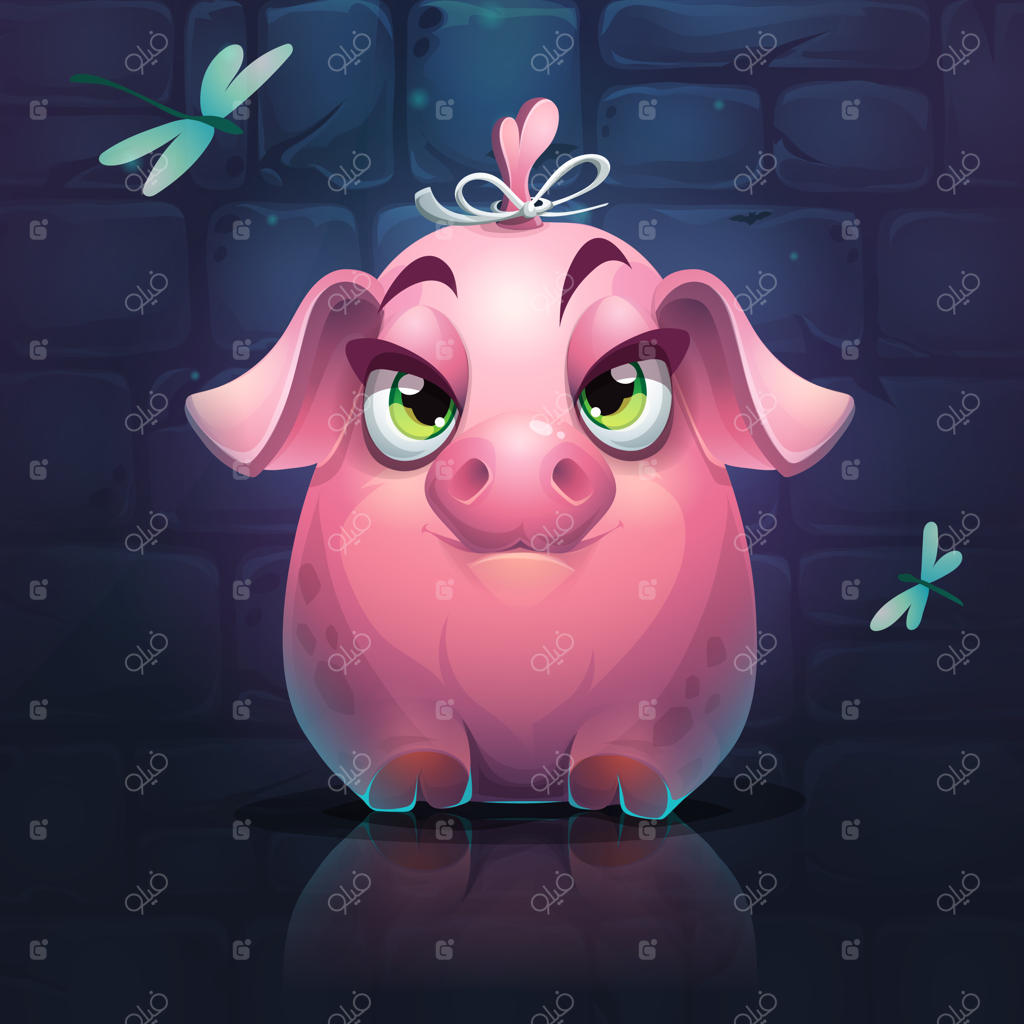 دختر کوچولویی با سنجاقک‌ها و خوک دوست‌داشتنی